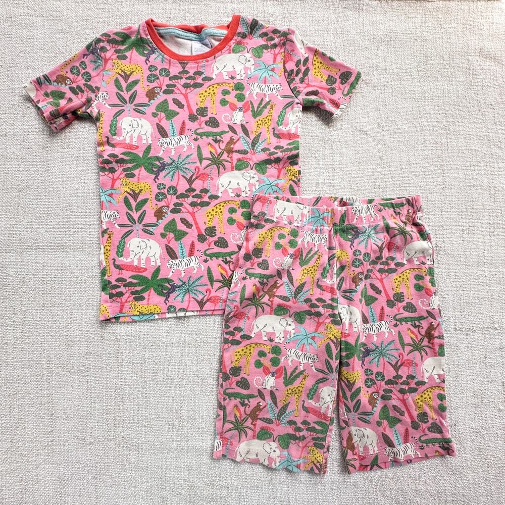 Mini Boden Pink Jungle Print Pajama Set GUC 8